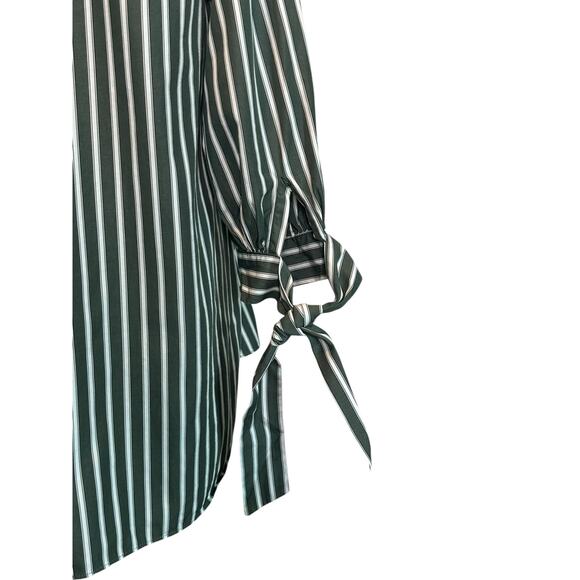 Ann Mashburn white gray stripes 3/4 sleeves tunic blouse size Small - Picture 7 of 15